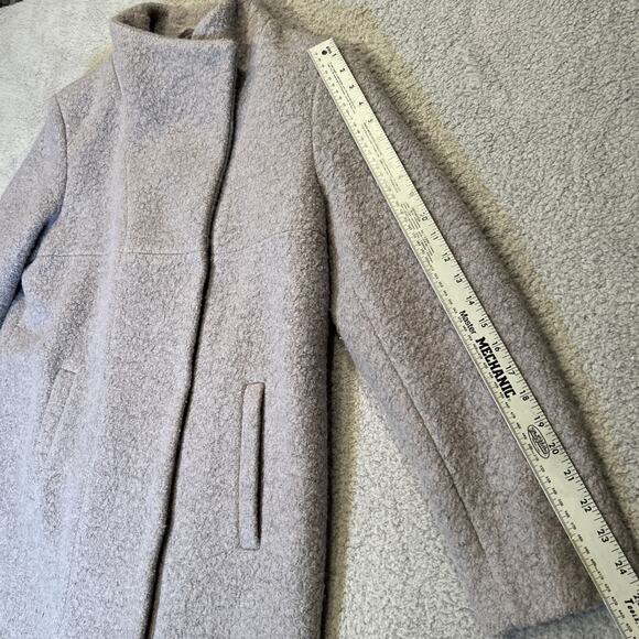 Kenneth Cole Womens Peacoat Size XL Gray Boucle Wool Fencer Collar - Picture 9 of 13